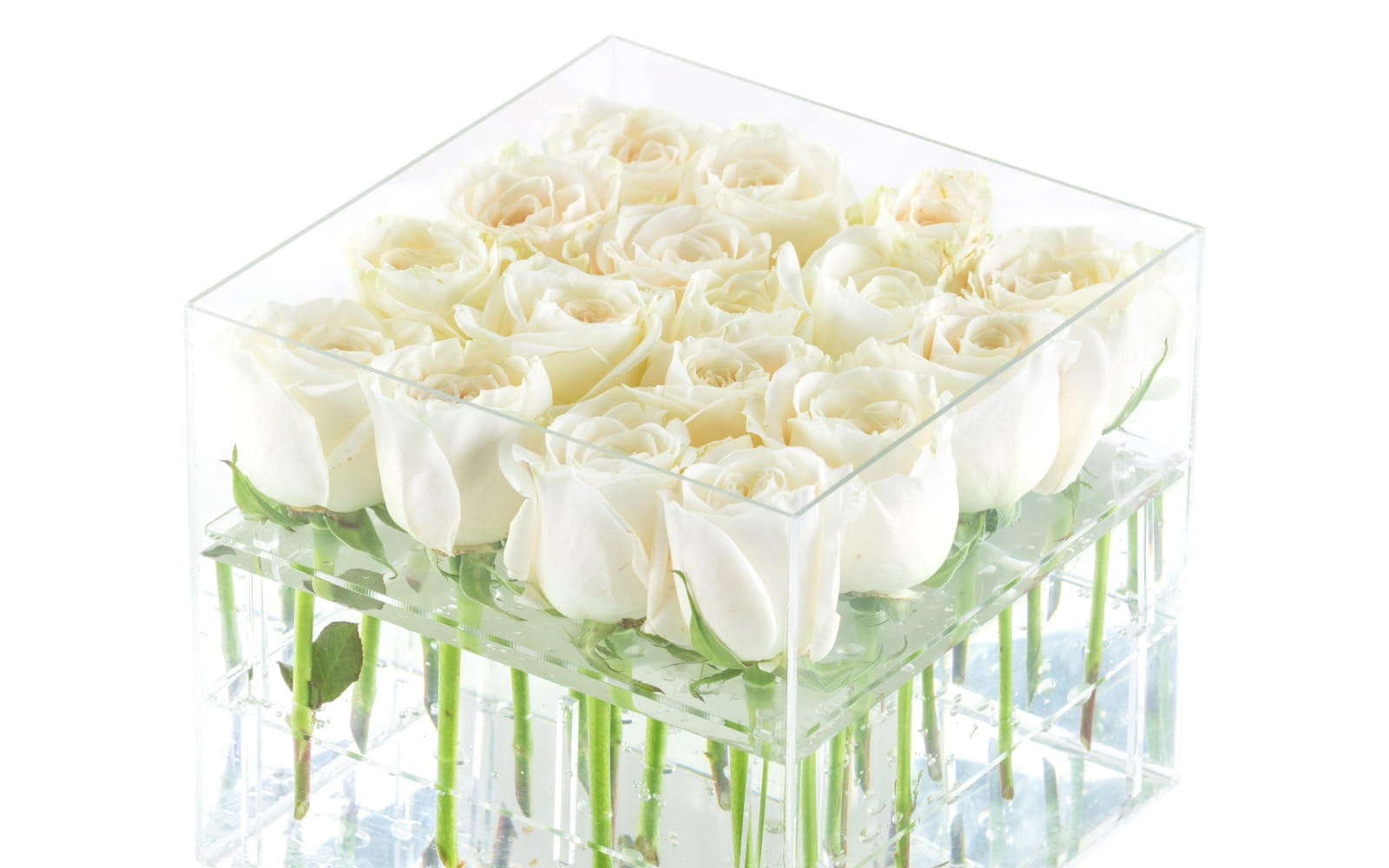 Pleksi Çiçek Çantasında Buketler